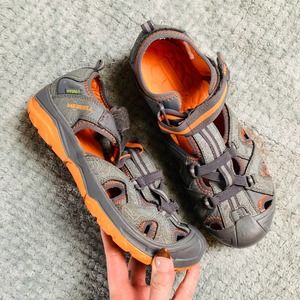 MERRELL Boys Orange/Gray Sandals Activewear Rubber Sole Waterproof Hydro 6W
